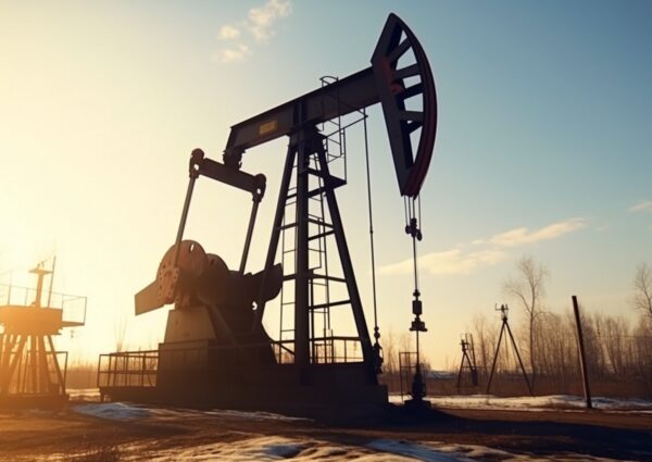 Oil rig, created with Generative AI technology